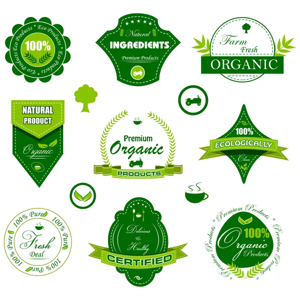 Distintivo orgânico —  Vetores de Stock