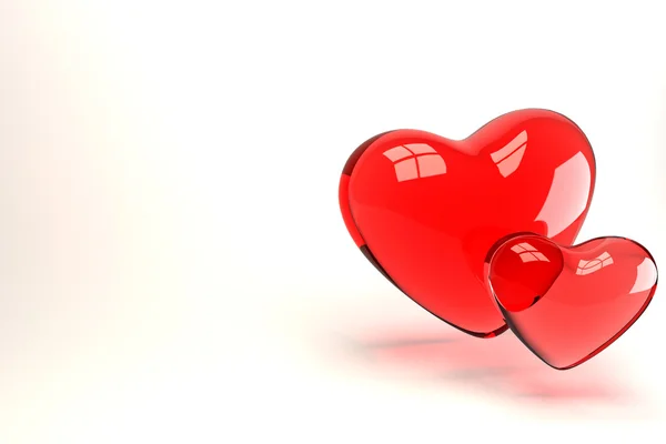 3D пара серця — стокове фото