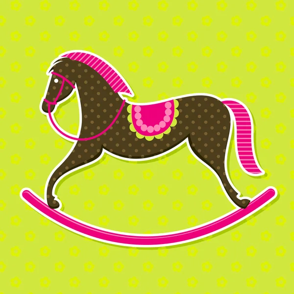 Vector balanceo caballo bebé tarjeta — Vector de stock