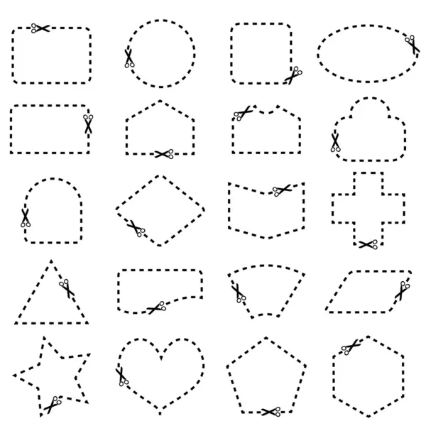 Bord de coupon vectoriel avec ciseaux — Image vectorielle
