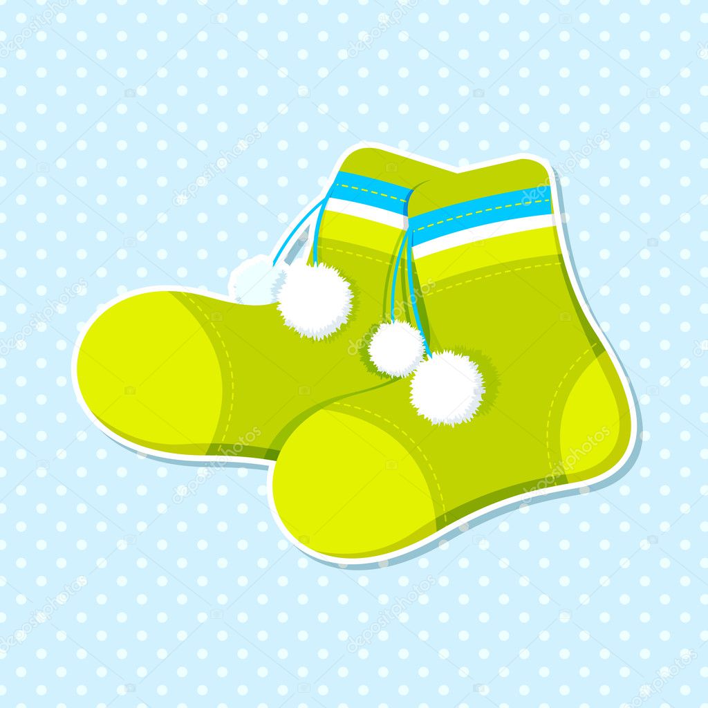 Baby shower greeting socks hanging celebration Vector Image