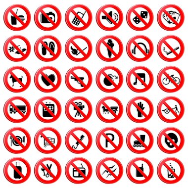 Set of Prohibition Symbol clipart