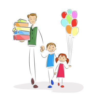 Father with Kids clipart