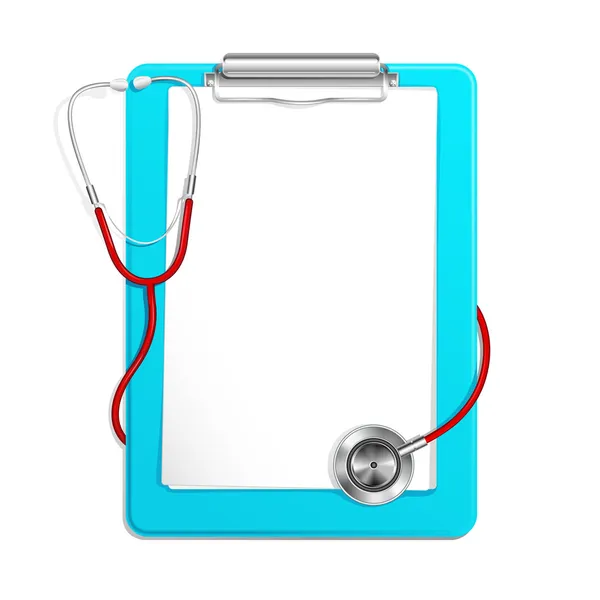 Clipboard with Stethoscope — Stock Vector