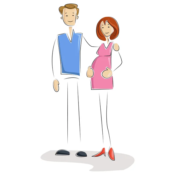 Man with Pregnant Woman — Stock Vector