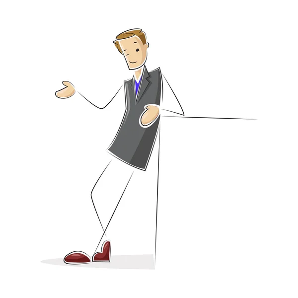 Homme avec tableau blanc — Image vectorielle