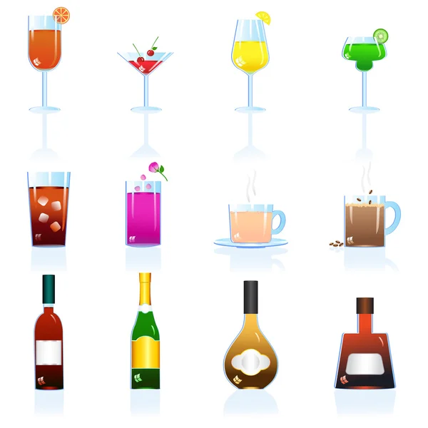 Kokteyl ve içecekler içmek — Stok Vektör