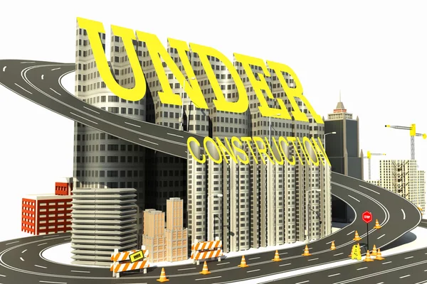 Under Construction Town — Stock Photo, Image