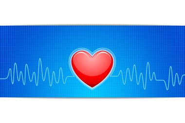 Heart with ECG Graph clipart