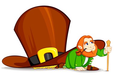 Leprechaun under Hat clipart