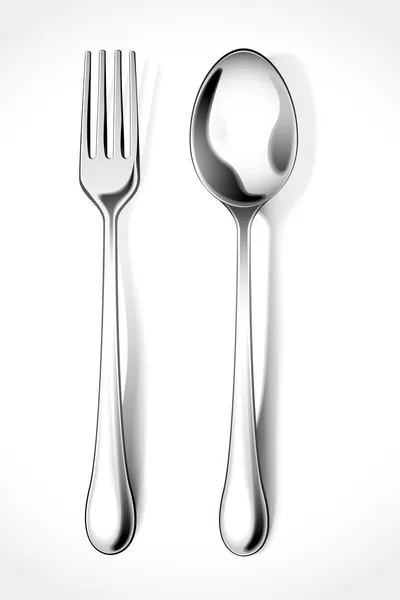 Tenedor y cuchara — Vector de stock