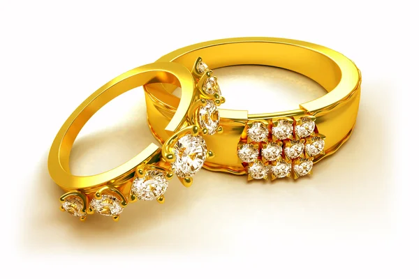 Guld förlovningsring — Stockfoto