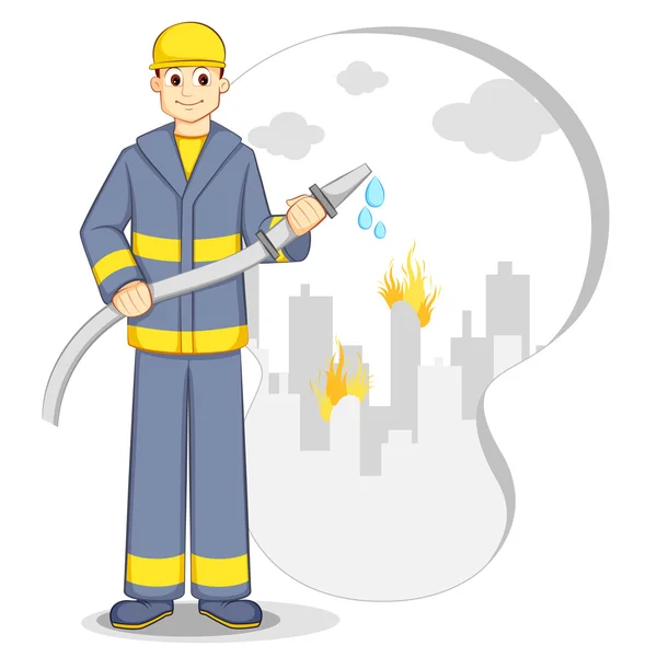 Combattant incendie — Image vectorielle