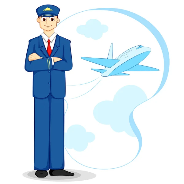 Airplane Pilot — Stock Vector