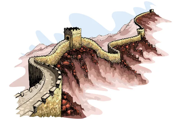 La gran pared de China — Vector de stock