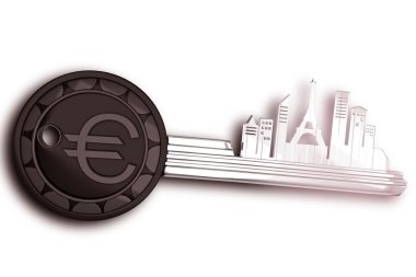 anahtar halkası ile Fransa cityscape