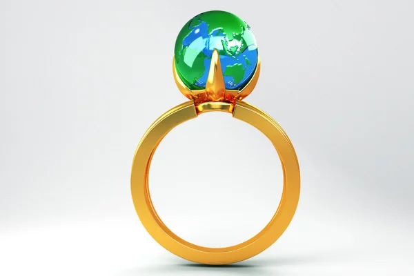 Globe in Gold Ring — Stock Photo, Image
