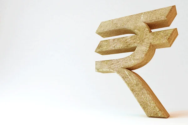 Símbolo de rupia rochosa — Fotografia de Stock