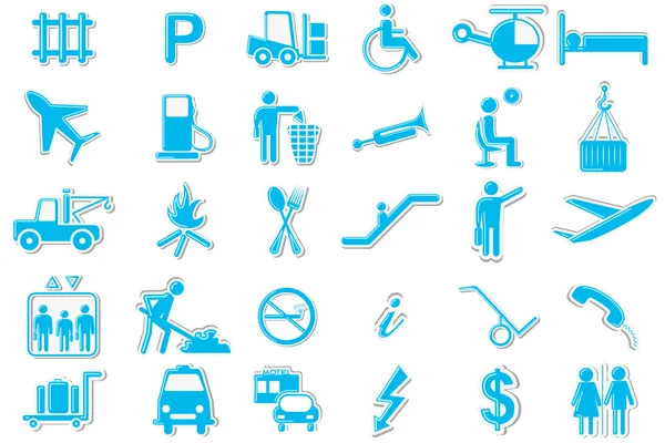 Conjunto de ícones de símbolos de transporte — Vetor de Stock