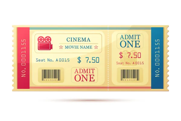 Billet de cinéma — Image vectorielle