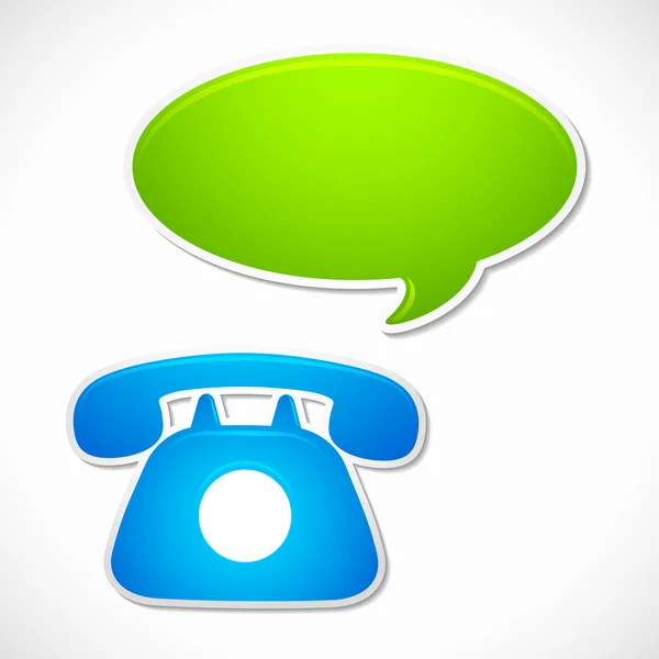 Telepon Rotary Lama dengan Gelembung Percakapan - Stok Vektor