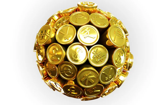 Złota waluta na świecie — Zdjęcie stockowe