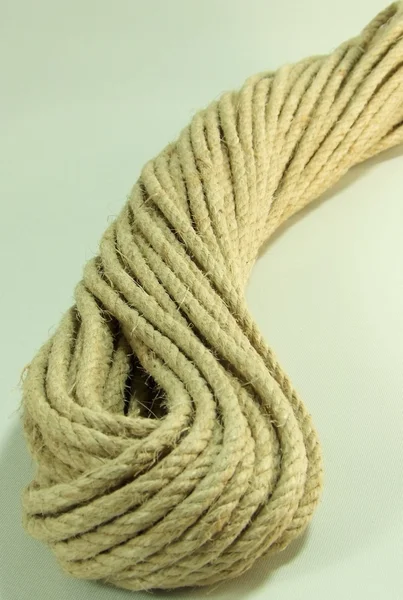 Крупним планом кручена конопляна мотузка — стокове фото