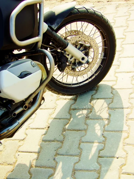 Motorradreifen und Felge — Stockfoto