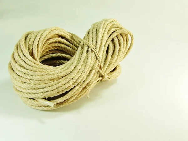Fechar de uma corda de cânhamo torcida — Fotografia de Stock