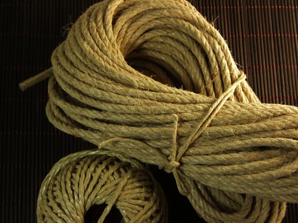 Zblízka lana kroucená konopí — Stock fotografie