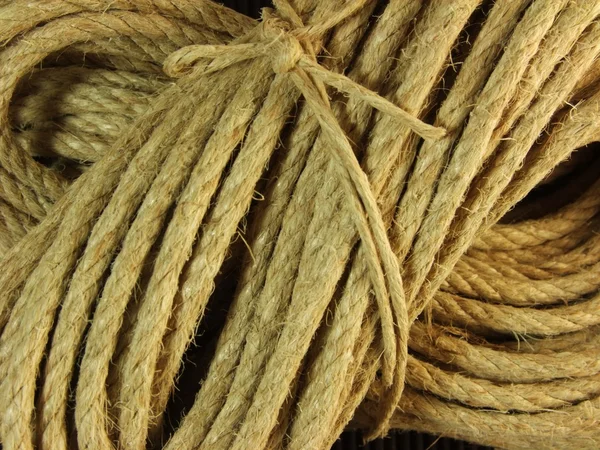 Close up of a twisted hemp rope — Stock Photo, Image