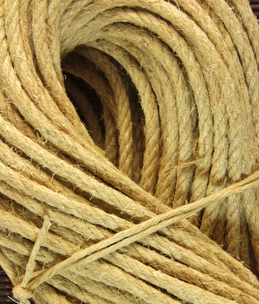 Close up of a twisted hemp rope — Stock Photo, Image