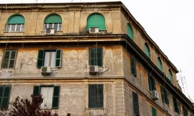 Old buildings in Rome street clipart