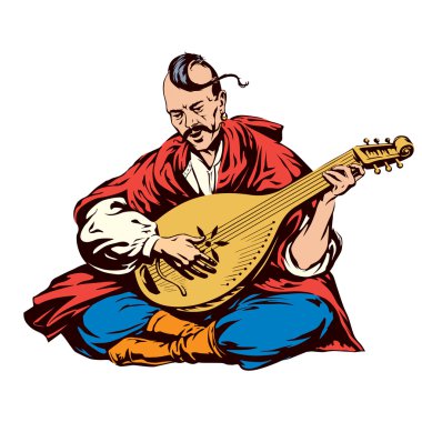 Cossack musician clipart