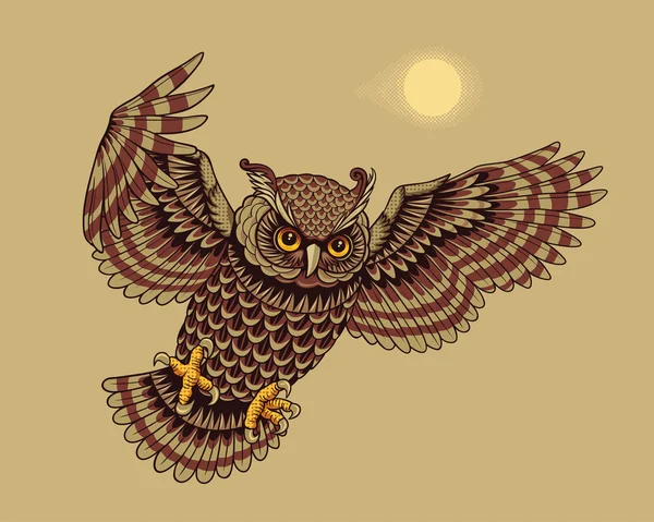 Old school owl tattoo outline 27526055 Vector Art at Vecteezy