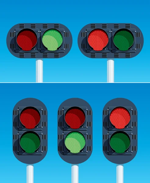 Vasúti közlekedési lámpák — Stock Vector