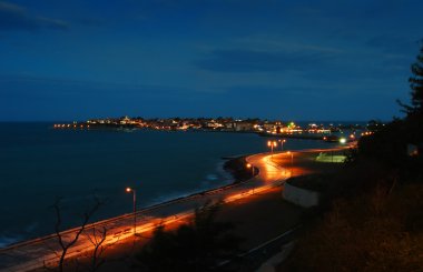 Nessebar at night clipart