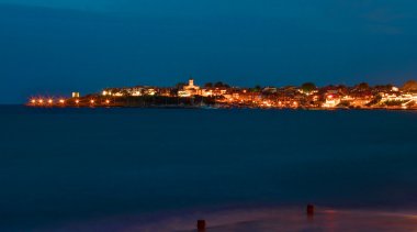 Nessebar at night clipart