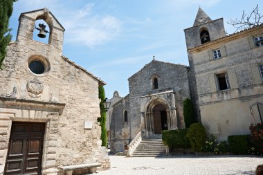 Church and cethedral in Baux de Provence clipart