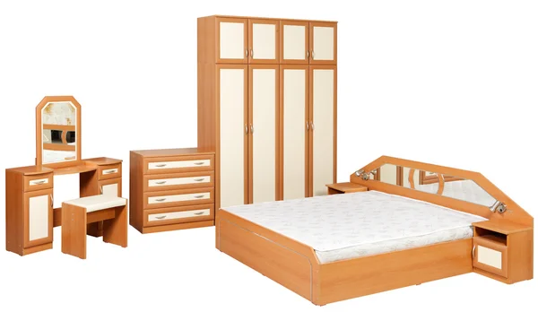 Izole yatak odası mobilya — Stok fotoğraf