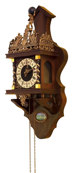 Bronz ve altın süslemeli eski klasik saat — Stok fotoğraf