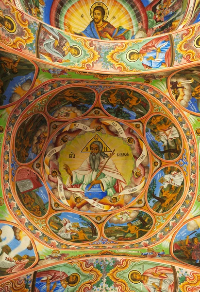 Ősi falfestmény a Rilai kolostor — Stock Fotó