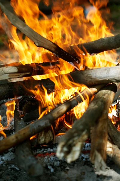 Oheň pro spalování dřeva — Stock fotografie
