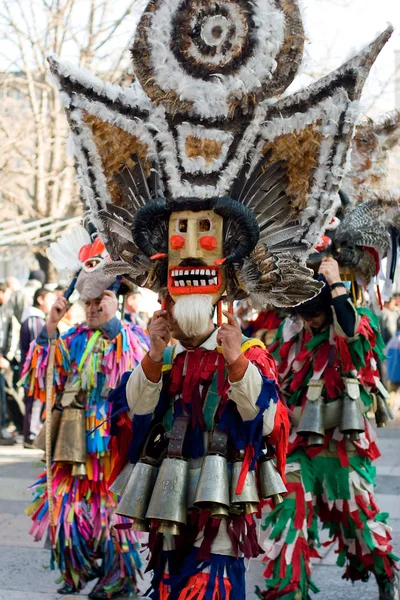 Traditionelle bulgarische Maskenmasken - kukeri — Stockfoto
