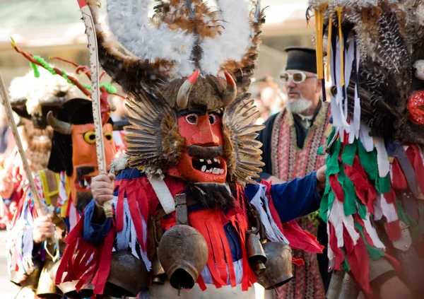 Kukeri - tradiční bulharská maškarní masky — Stock fotografie
