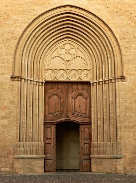 Cathedral gate in Cucuron — Stock Photo, Image