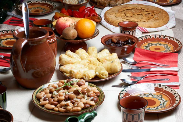 Traditionelles bulgarisches Weihnachtsessen — Stockfoto