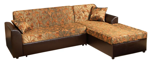 Современный угловой диван-кровать — стоковое фото
