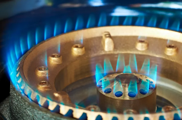 Blue flame of a propan-butan burner — Stock Photo, Image