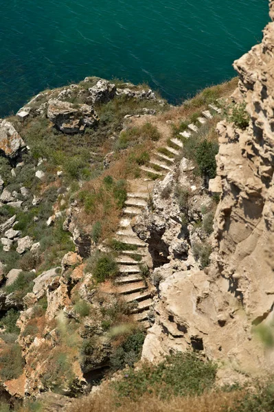 Kaliakra cape merdiven — Stok fotoğraf